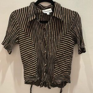 Striped Vintage Button Blouse